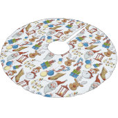 Jupon De Sapin En Polyester Brossé Icônes de dessin à thème de Noël | Vacances (Angle)