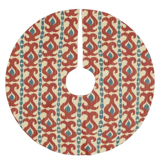 Jupon De Sapin En Polyester Brossé Ikat Elegance : Conception Motif transparente. (Devant)