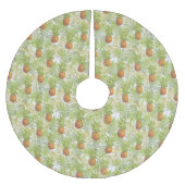 Jupon De Sapin En Polyester Brossé Île tropicale d'ananas de Joyeux Noël (Devant)