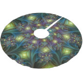 Jupon De Sapin En Polyester Brossé Illuminé Abstrait brillant Turquoise violet Fracta (Angle)