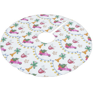Jupon De Sapin En Polyester Brossé Illustration aquarelle de cacao chaud au coffre ro