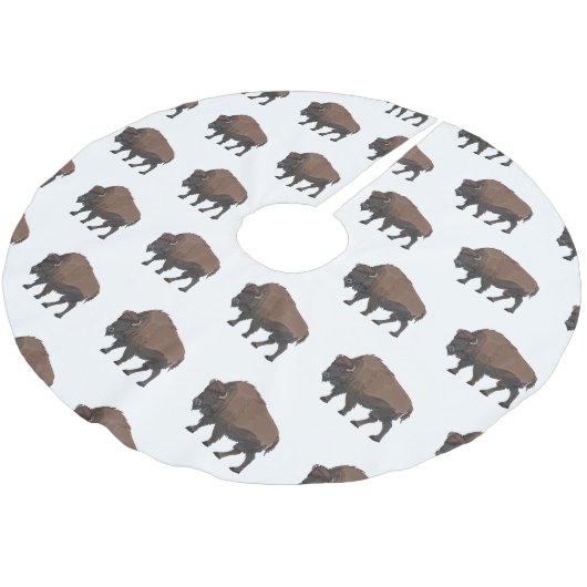 Jupon De Sapin En Polyester Brossé Illustration de bison (Angle)