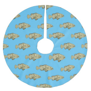 Jupon De Sapin En Polyester Brossé illustration de cartoon de poisson mérou