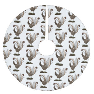 Jupon De Sapin En Polyester Brossé Illustration de cartoon d'un oiseau-lyre superbe h