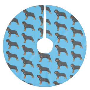 Jupon De Sapin En Polyester Brossé Illustration de chien Rottweiler