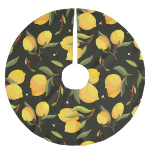 Jupon De Sapin En Polyester Brossé Illustration de citron : Motif peint à la main san
