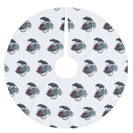 Jupon De Sapin En Polyester Brossé Illustration de cyclo-pousse (Devant)