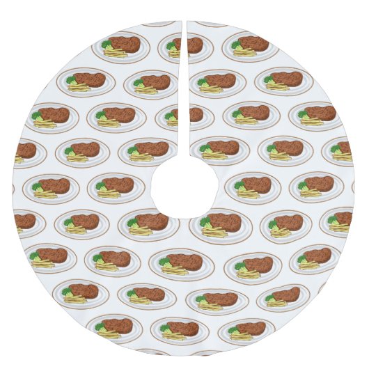 Jupon De Sapin En Polyester Brossé Illustration de dessin de steak (Devant)