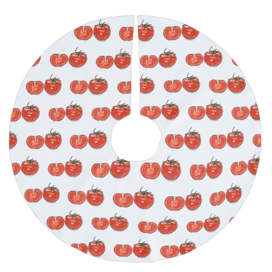 Jupon De Sapin En Polyester Brossé Illustration de dessin sur la tomate (Devant)