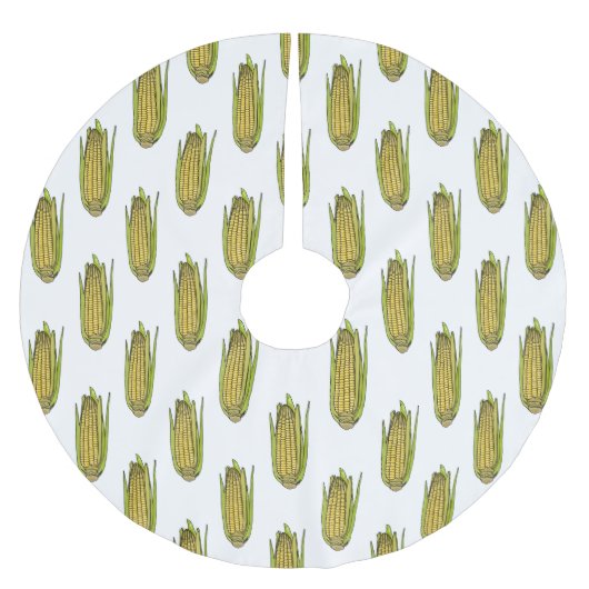 Jupon De Sapin En Polyester Brossé Illustration de dessin sur le maïs (Devant)