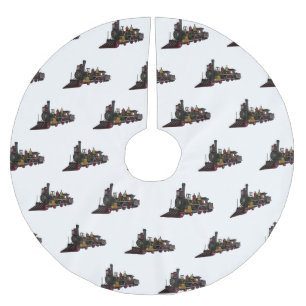 Jupon De Sapin En Polyester Brossé Illustration de la locomotive à vapeur
