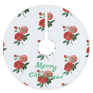 Jupon De Sapin En Polyester Brossé Illustration de la Rose rouge Vintage Thunder_Cove