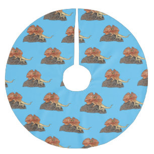 Jupon De Sapin En Polyester Brossé Illustration de lézard à col frisé