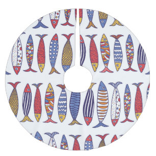 Jupon De Sapin En Polyester Brossé Illustration de poisson mignon : Enfants Arrière -