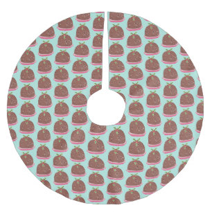 Jupon De Sapin En Polyester Brossé Illustration de pudding moderne de Noël