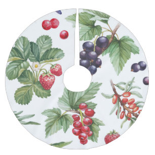 Jupon De Sapin En Polyester Brossé Illustration des baies d'aquarelle Motif sans join