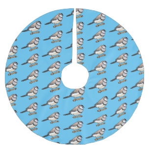 Jupon De Sapin En Polyester Brossé Illustration d'oiseau à deux barreaux