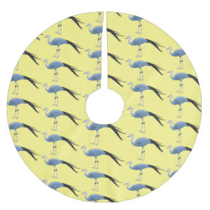Jupon De Sapin En Polyester Brossé Illustration d'oiseau de grue bleue