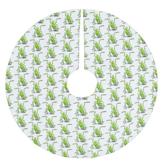 Jupon De Sapin En Polyester Brossé Illustration drôle de mante verte en prière (Devant)