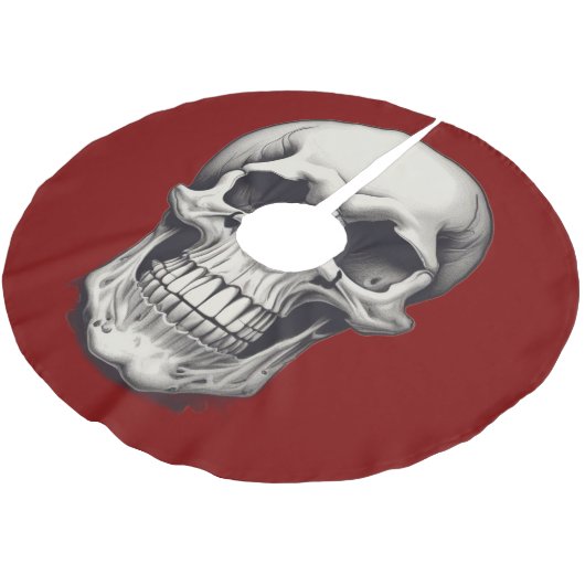 Jupon De Sapin En Polyester Brossé Illustration du crâne (Angle)
