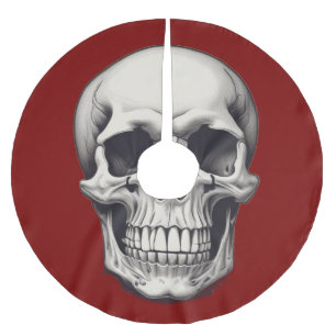 Jupon De Sapin En Polyester Brossé Illustration du crâne