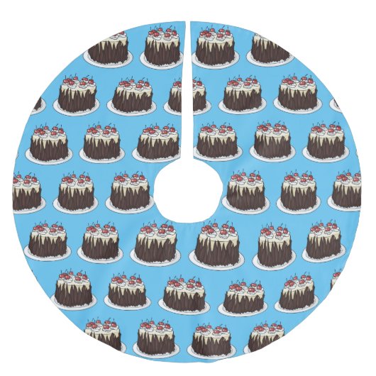 Jupon De Sapin En Polyester Brossé Illustration du gâteau de la Forêt-Noire (Devant)