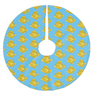 Jupon De Sapin En Polyester Brossé Illustration du poisson-tang jaune