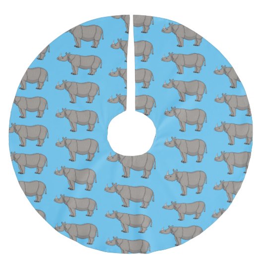Jupon De Sapin En Polyester Brossé Illustration du rhinocéros de Javan (Devant)