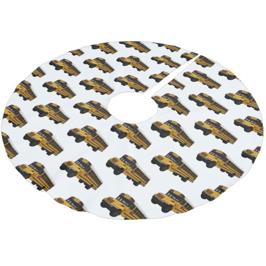 Jupon De Sapin En Polyester Brossé Illustration d'un autobus scolaire (Angle)