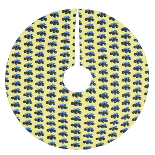 Jupon De Sapin En Polyester Brossé Illustration d'un camion monstre bleu mou (Devant)
