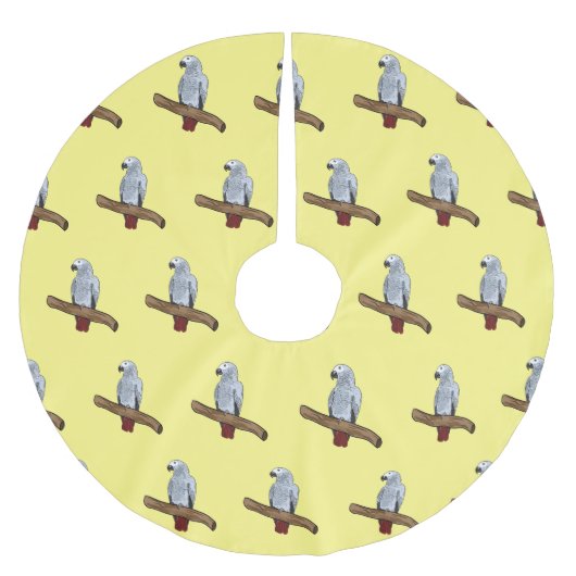 Jupon De Sapin En Polyester Brossé Illustration d'un perroquet gris en Afrique (Devant)