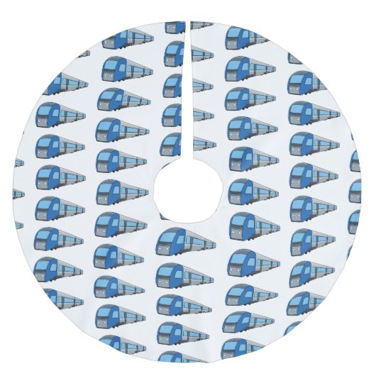 Jupon De Sapin En Polyester Brossé Illustration d'un train électrique (Devant)
