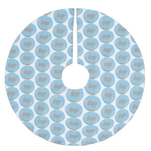 Jupon De Sapin En Polyester Brossé Illustration d'une mignonne raie manta et de bulle
