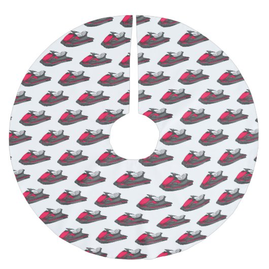 Jupon De Sapin En Polyester Brossé Illustration Jet ski (Devant)