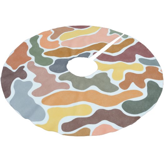 Jupon De Sapin En Polyester Brossé Illustration moderne abstraite aux tons terreux. (Angle)