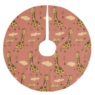 Jupon De Sapin En Polyester Brossé Illustration Vintage du Motif de Giraffe sans join