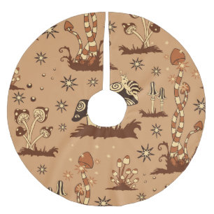 Jupon De Sapin En Polyester Brossé Imaginaire champignon, papier peint vintage de la 