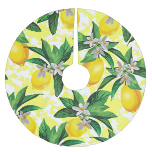 Jupon De Sapin En Polyester Brossé Imaginaire citron : Motif Floral Créatif