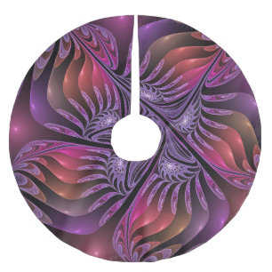 Jupon De Sapin En Polyester Brossé Imaginaire coloré Abstrait Trippy Violet Fractal