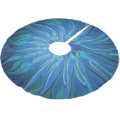 Jupon De Sapin En Polyester Brossé Imaginaire Fleur Bleue Motif, Art Fractal Abstrait (Angle)