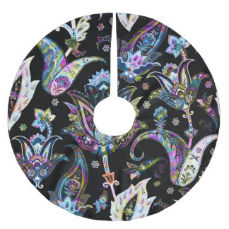 Jupon De Sapin En Polyester Brossé Imaginaire Floral Paisley : Ornement sans joint