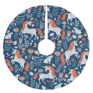Jupon De Sapin En Polyester Brossé Imaginaire folklorique : licornes, lapins, oiseaux
