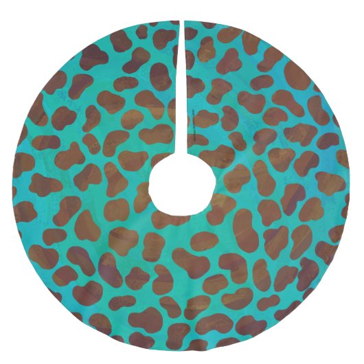 Jupon De Sapin En Polyester Brossé Impression Brown et Turquoise dalmate (Devant)