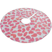 Jupon De Sapin En Polyester Brossé Impression dalmate rose et blanc (Angle)