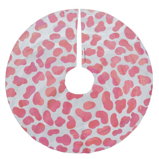 Jupon De Sapin En Polyester Brossé Impression dalmate rose et blanc (Devant)