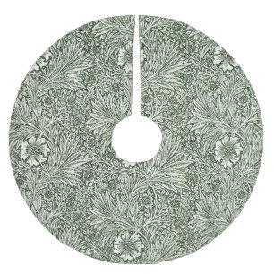 Jupon De Sapin En Polyester Brossé Impression d'art floral vert souci de William Morr