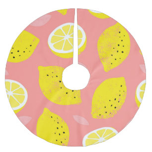Jupon De Sapin En Polyester Brossé Impression de citron, motif d'été brillant et tran