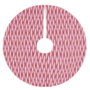 Jupon De Sapin En Polyester Brossé Impression du ruban du milieu du siècle - rose et