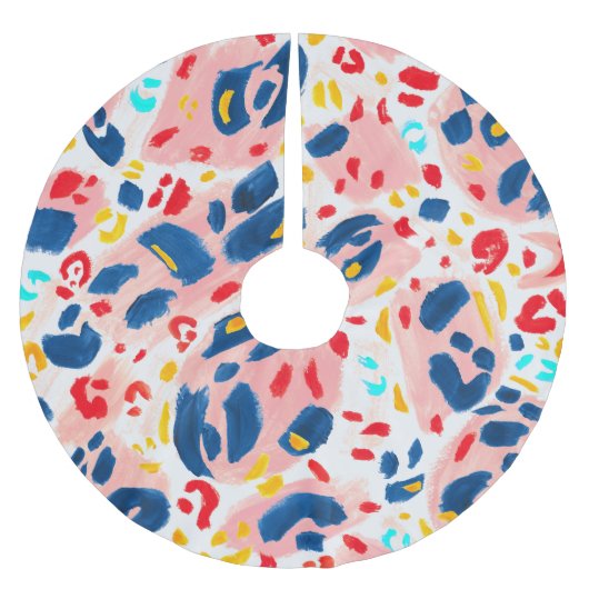 Jupon De Sapin En Polyester Brossé Impression léopard : aquarelle peinte à la main. (Devant)