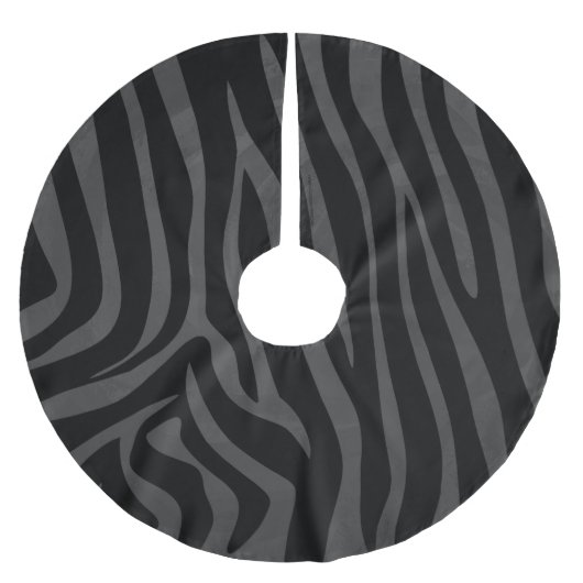 Jupon De Sapin En Polyester Brossé Impression noire et grise Zebra (Devant)